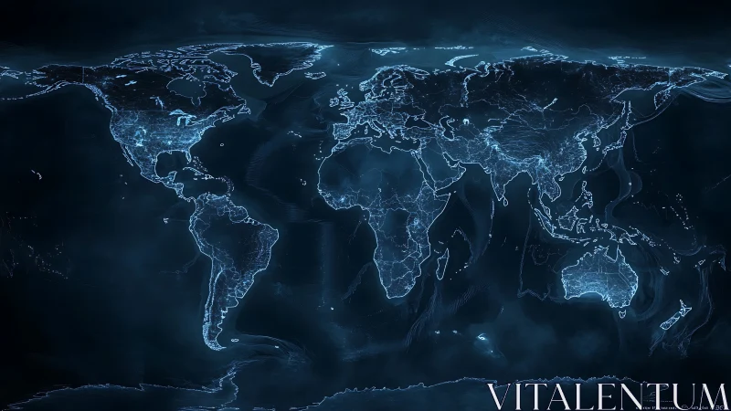 Glowing worldlines whisper across a dark digital ocean