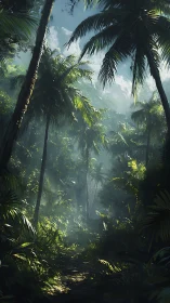 Tropical Jungle Canopy with Ethereal Light.