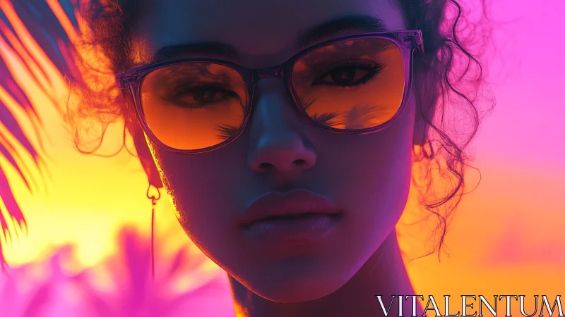 Sunset glow through amber shades on a dreamy shore.