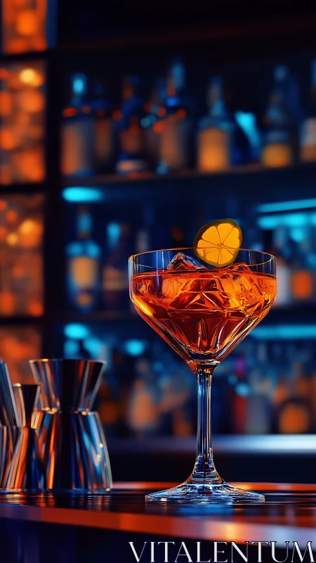 Amber Elegance Glows Against Neon Cityscape Dreams