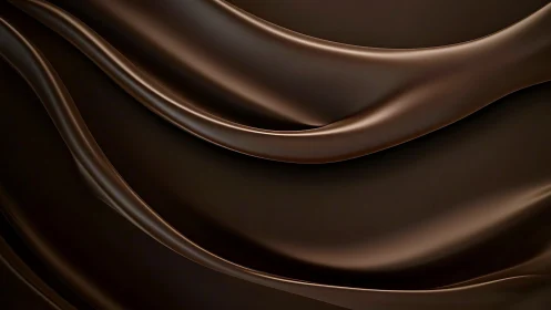 Silky chocolate wave layers form smooth abstract backdrop.