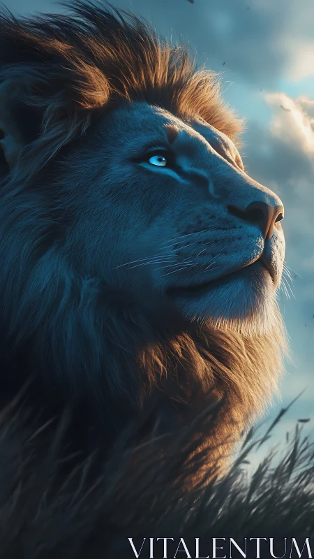 Digital render shows detailed lion profile under low sunlight