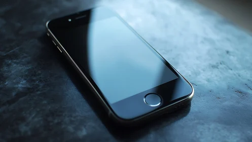 Smartphone on Textured Surface with Directional Light.