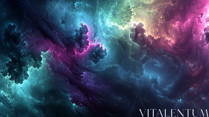 Fractal nebular turbulence with multichromatic volumetric gradients.