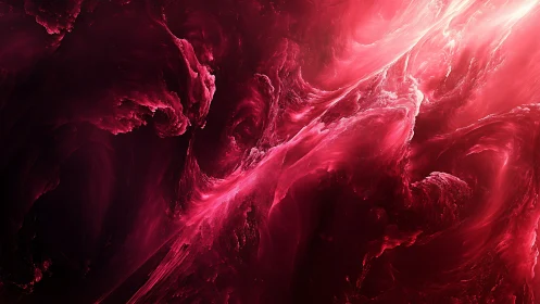 Crimson nebular turbulence with luminous fluid dynamics detailing.