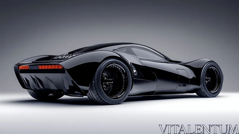 Computational render of gloss-black widebody hypercar prototype.