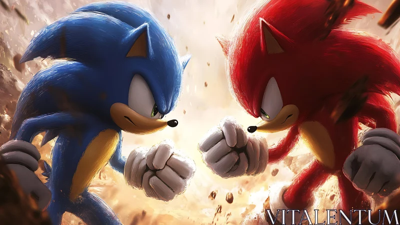 Rival hedgehogs lock eyes in a charged showdown of speed