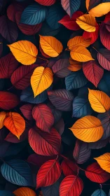 Vibrant autumn leaves create a rich, atmospheric tapestry
