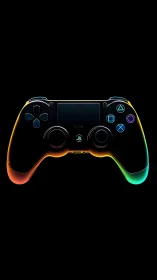 Neon-illuminated gaming controller rendered with gradient lighting effects