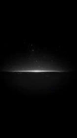 Minimalist cosmic horizon with luminous axial light band.