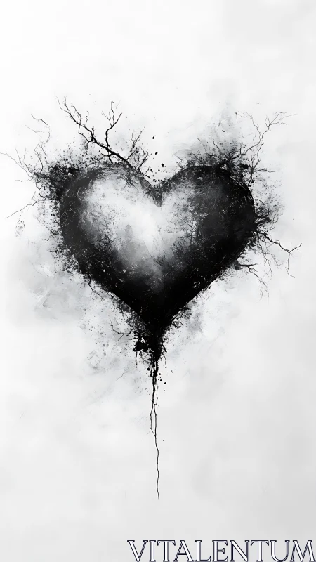 Dispersing Heart Form with Branching Particle Dissolution