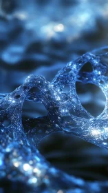 Glistening Blue Waves Weaving Tiny Gateways of Light.