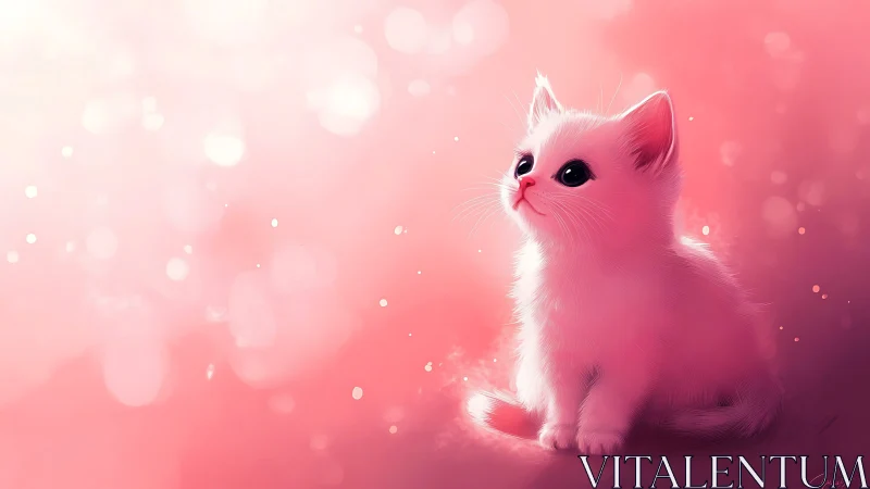 Luminous Kitten Dreams in Candy-Hued Mist.