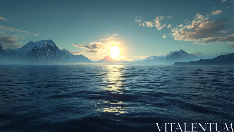 Sunrise quietly stitches icy peaks to the restless ocean