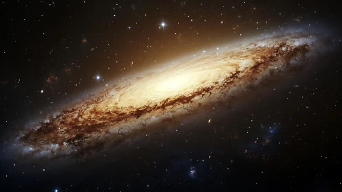 Spiral galaxy core blazing within star-dense deep space.