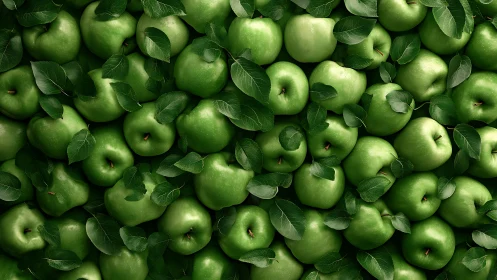 Crisp Green Apple Constellation in a Leafy Orchard Sky.