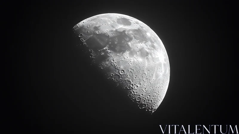 High-contrast lunar terminator reveals detailed cratered relief