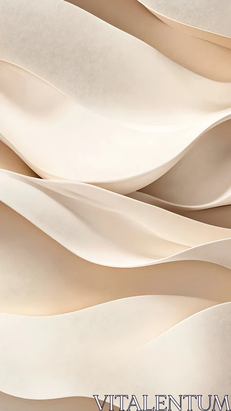Layered ivory wave forms create minimal sculptural abstraction