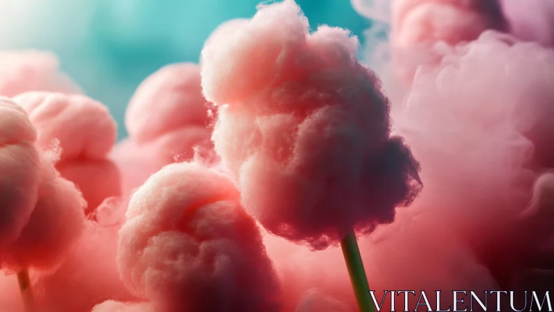 Candyfloss clouds swirl in dreamy pastel carnival light.