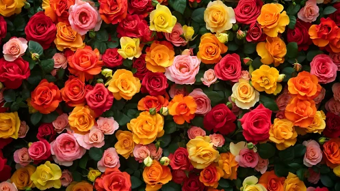 Velvet Petals Collide: A Rainbow Bloom Explosion.