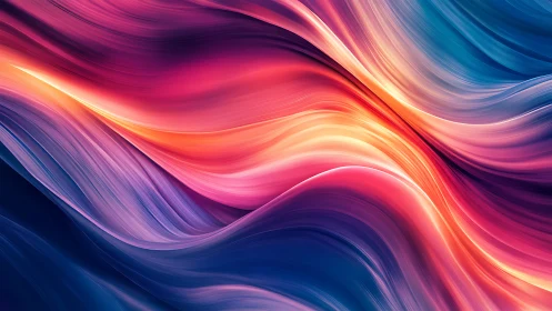 Iridescent flowing gradients with dynamic luminous ribbons.