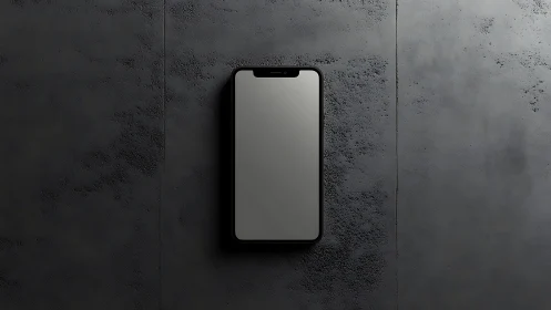 Smartphone on Textured Wall Display Mockup.