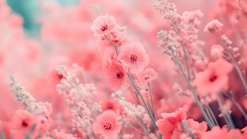 Soft Pink Flowers in Delicate Bloom with Selective Focus