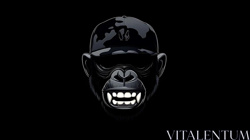 Stylized black gorilla head logo wears a flat-brim cap