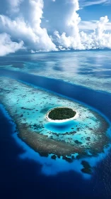 Sapphire Sanctuary: Atoll's Turquoise Dream in Azure Waters.