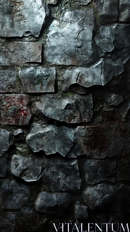 Weathered stone bastion wall under brooding dungeon light.