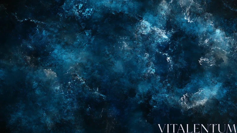 Deep cosmic blue nebula texture with swirling energy