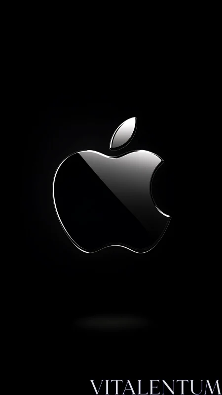 Luminous Apple Icon Glows Against Midnight Void