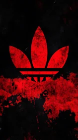 Grunge-rendered red trefoil emblem on distressed black field.