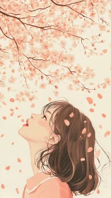 Spring reverie beneath cascading pastel cherry petals.