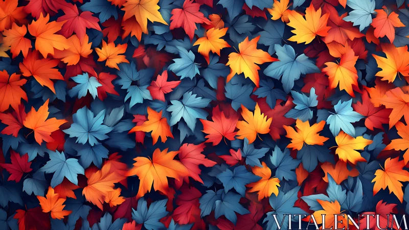 Vibrant maple foliage forms a seamless multicolor abstract field