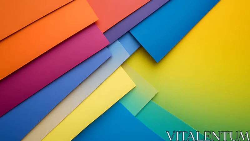 Color swatches glide diagonally into a soft rainbow field