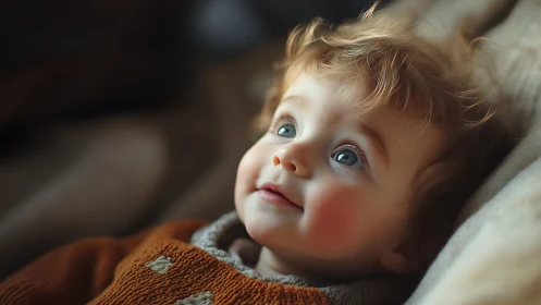 Luminous Toddler Portrait with Warm Ambient Light and Soft Bokeh