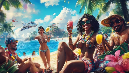 Tropical Paradise Carnival: Sun, Sand & Celebration.