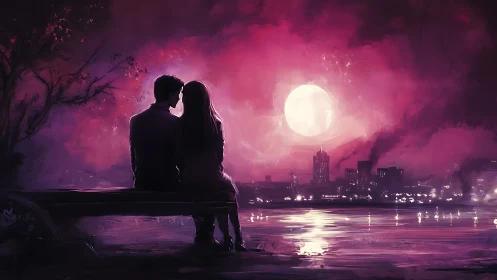 Two Hearts Share a Magical Moonlit Moment