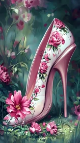 Floral stiletto artifact in botanically saturated digital vignette.