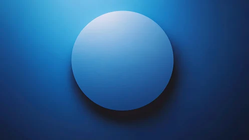 Blue circular disk casts soft shadow on gradient background