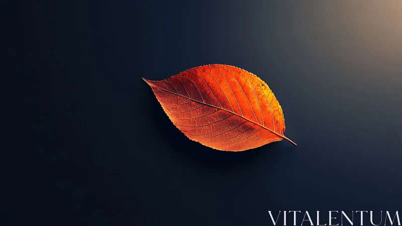 Solitary ember leaf drifts like quiet fire across night