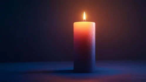 Solitary Luminescence Burns Against Twilight's Mysterious Veil