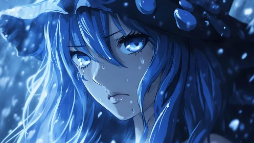 Moonlit raindrops script silent resolve across her icy gaze