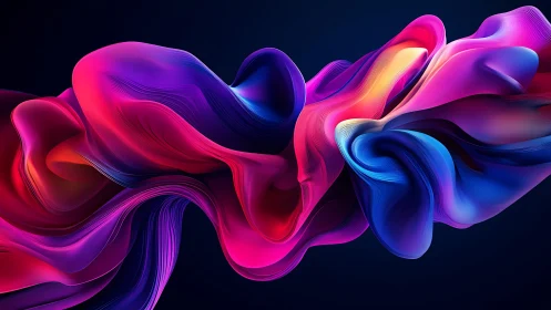 Parametric neon ribbon flow with volumetric gradient light field.