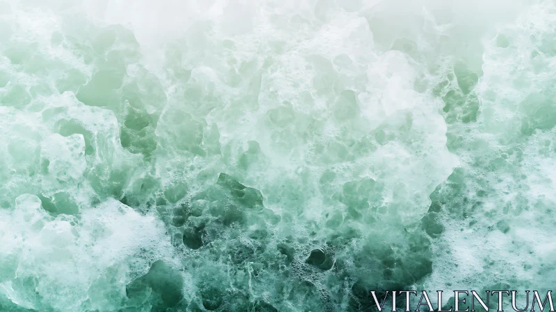 Gentle sea foam swirling in soft mint green waves.