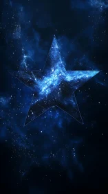 Starlit nebula silhouette shaping a glowing cosmic star.