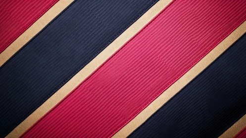 Regal diagonal stripes weave navy, crimson and muted gold.