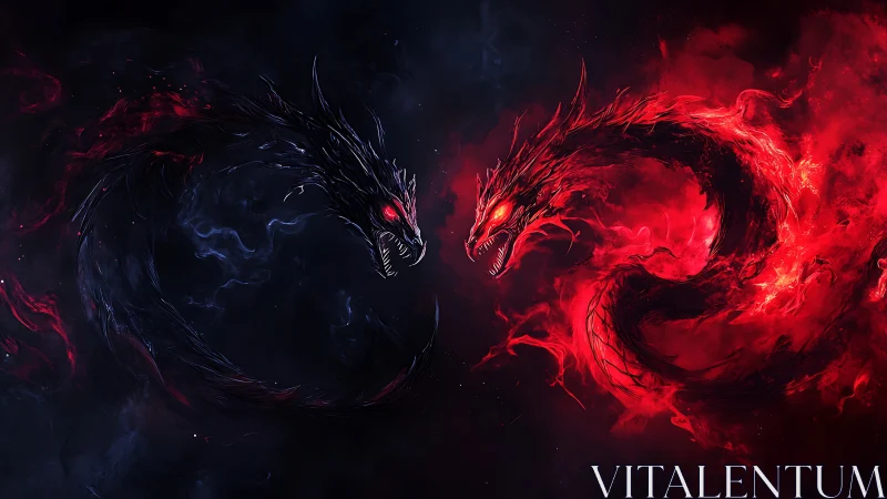 Dual spectral dragon serpents collide in high contrast nebular void