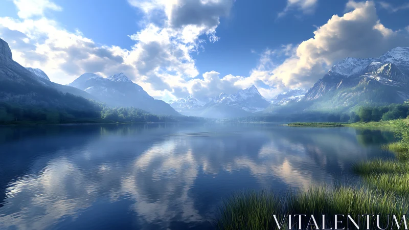 Sky-drunk alpine lake mirroring daydreaming mountains.